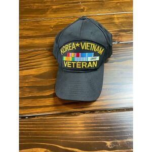 KOREA VIETNAM Veteran Hat, Nissun Cap, One Size, Black, Embroidered, Snapback